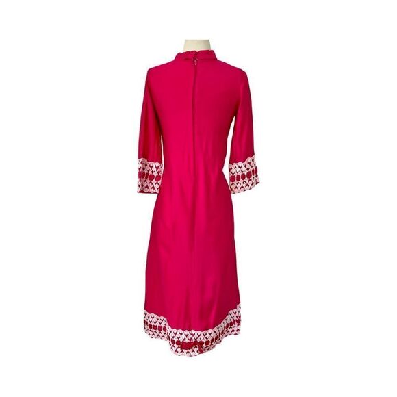 Extremely Rare 1970s Mommy & Me Handmade Matching Hot Pink Mock Neck Max… - Picture 4 of 9